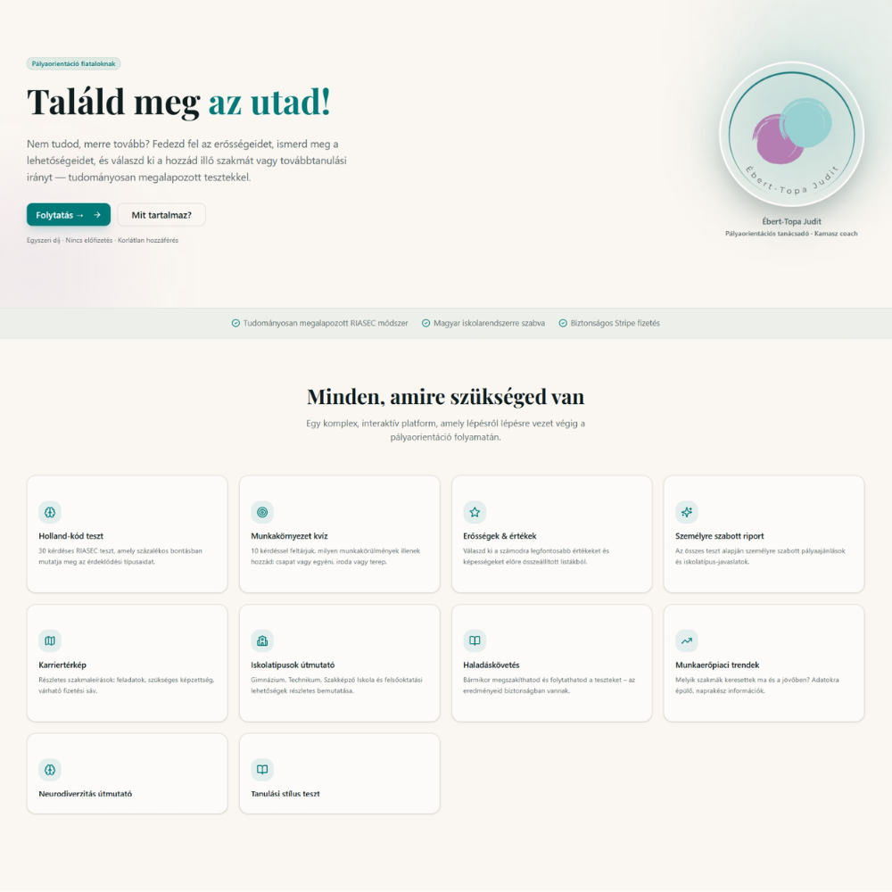 Találd meg az utad! – Pályaorientációs platform
